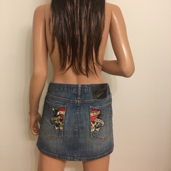 Ed Hardy by Christian Augigier Jeans Mimi Skirt - Picture 1 of 12
